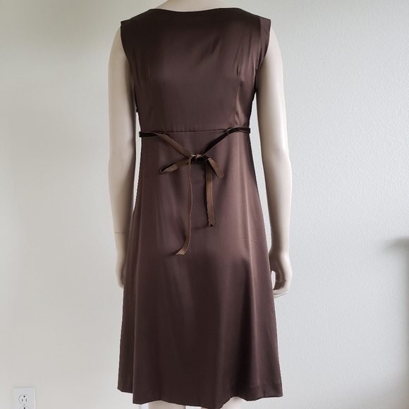 Theory Brown Silk Empire Silhouette Knee length Dress size 2 - Picture 9 of 15